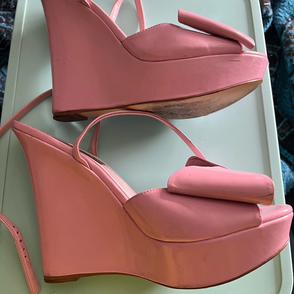 Pink Wedge Sandals - Picture 5 of 6